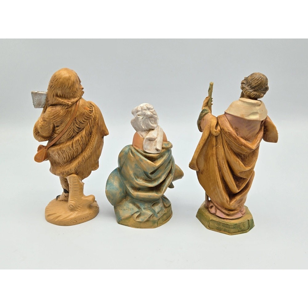 Fontanini Christmas Nativity Figure Lot 1991 Mary Joseph 1987 Eli Boy with Flute - Picture 3 of 7